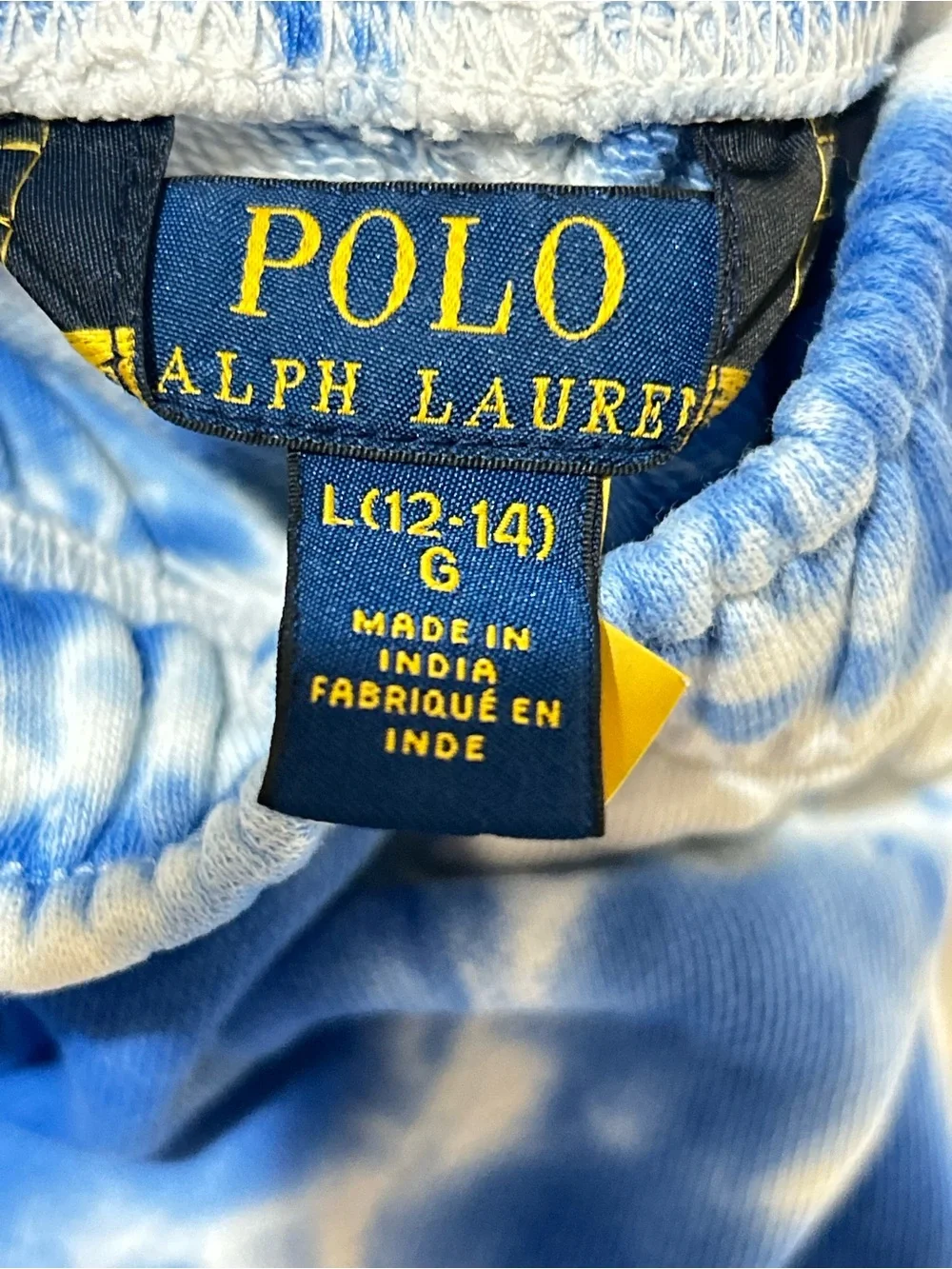 Polo Ralph Lauren G Large 14-16 Blue Tie-Dye Logo Terry Sweatshirt Jogger Set
